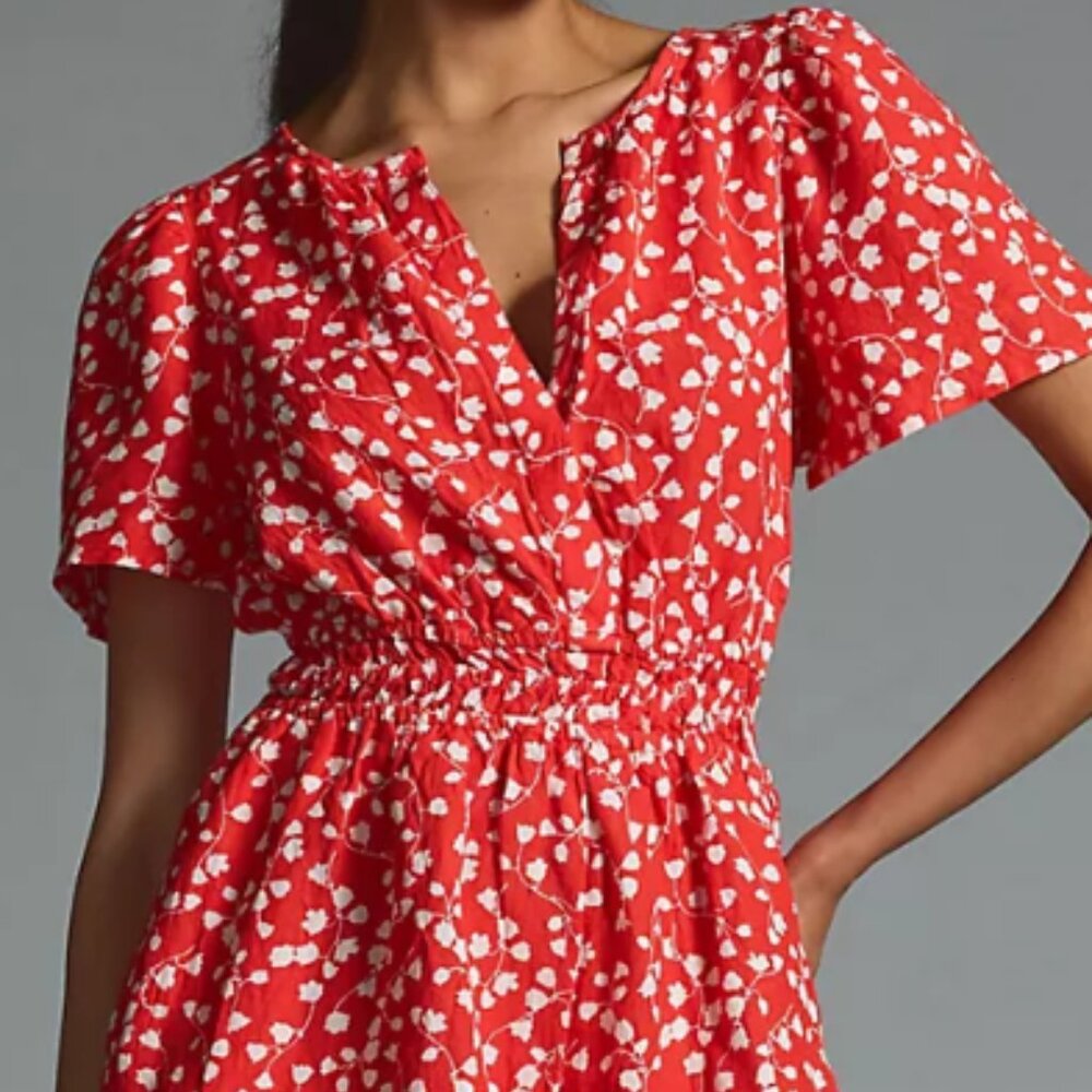 Anthropologie Somerset Linen Romper Size L